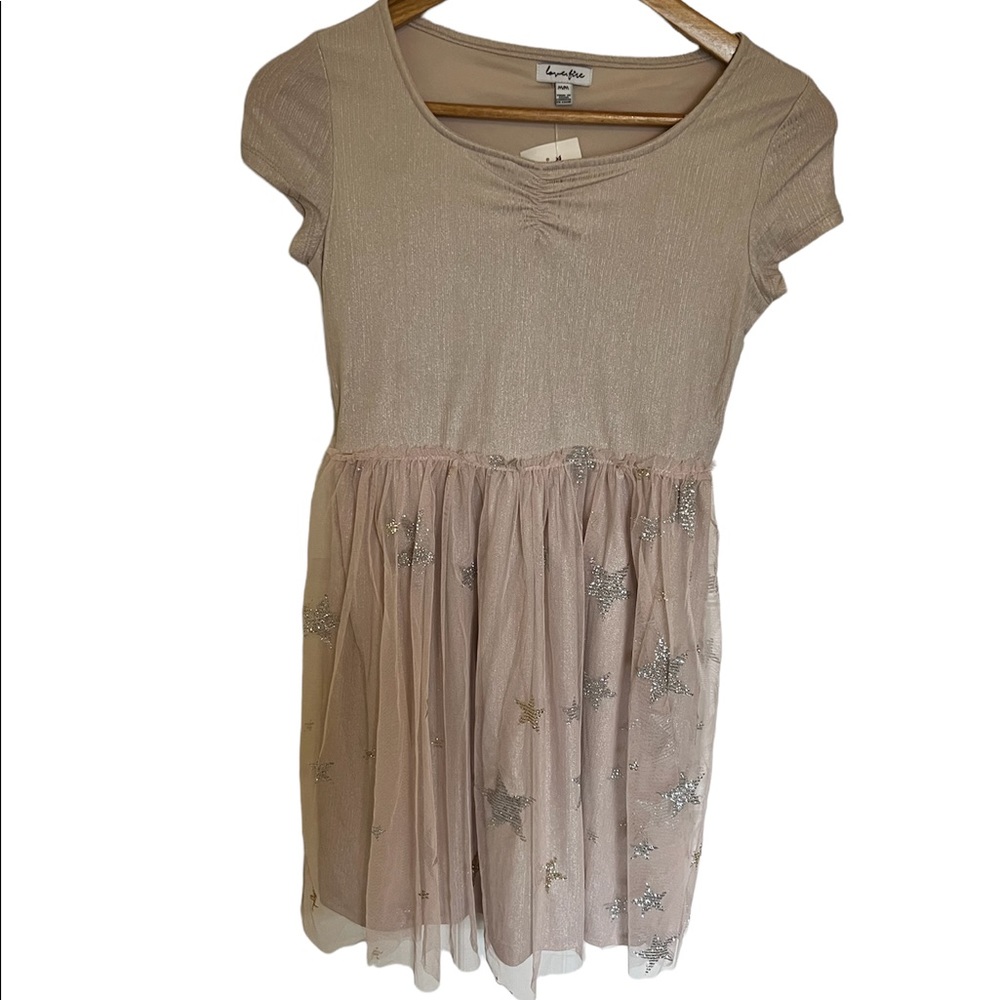 Pink girls Love Fire dress. Size Medium.